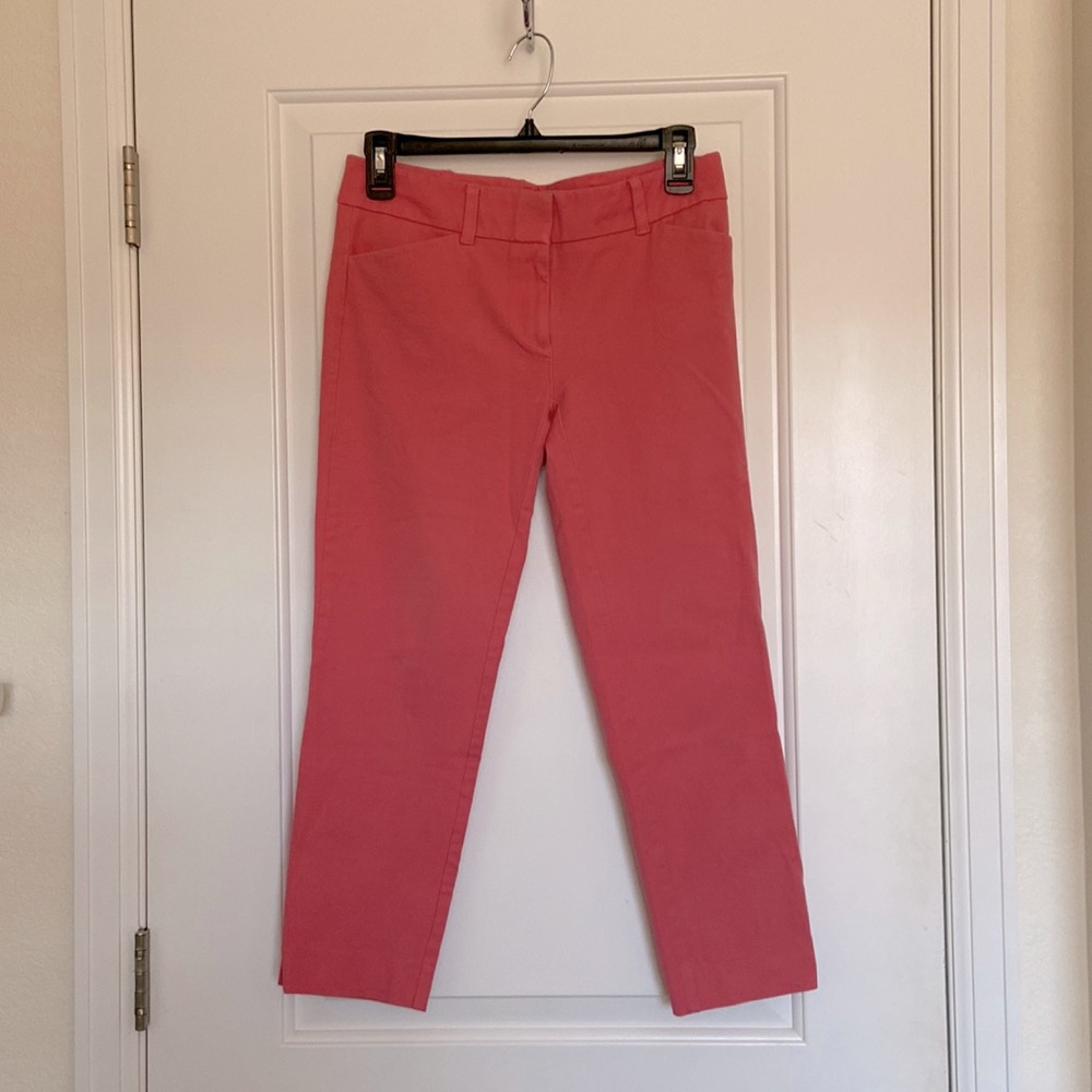 NY&Co Stretch Pink Coral Crop Pants size 2